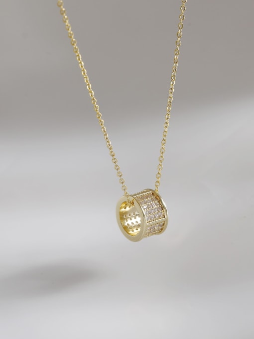 Light Gold  [Necklace] Brass Cubic Zirconia Geometric Minimalist Necklace